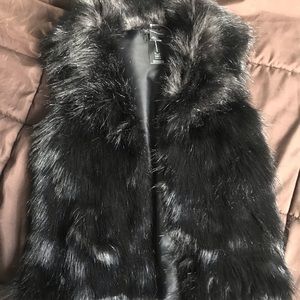 Fun faux fur black vest
